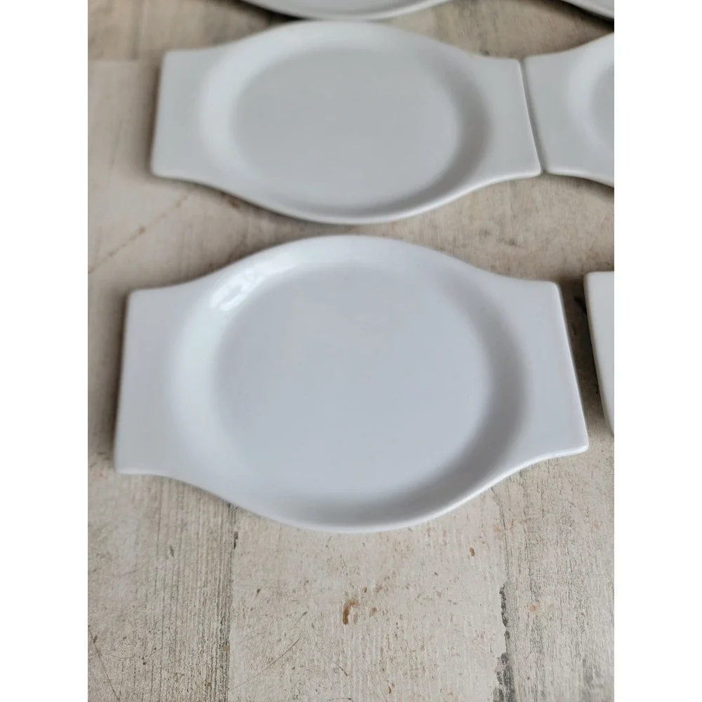 Crate Barrel white small porcelain under bowl plate oblong set‎ kitchen